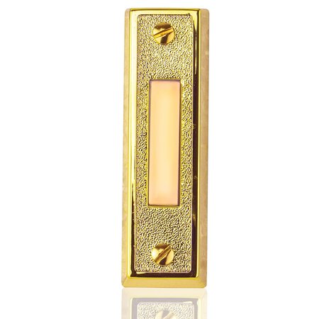NEWHOUSE HARDWARE Lighted Door Chime Push Button, Brass BT2BL